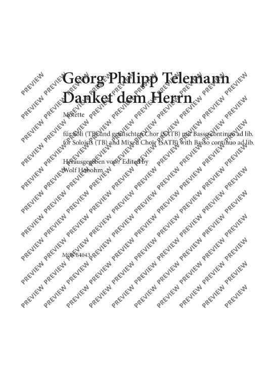 O give thanks to the Lord, for he is good - Choral Score