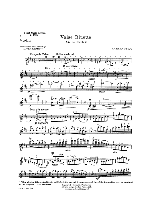 Valse Bluette (Air de Ballet)