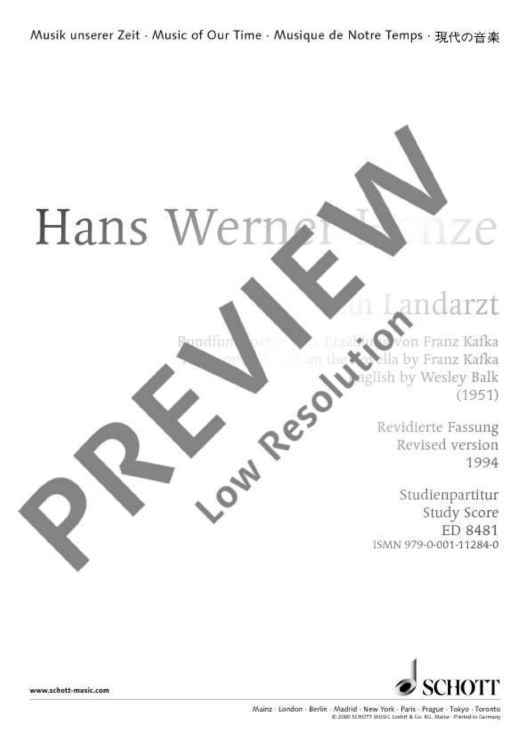 Ein Landarzt - Full Score