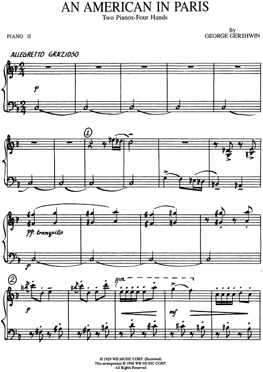 An American in Paris - Piano 1