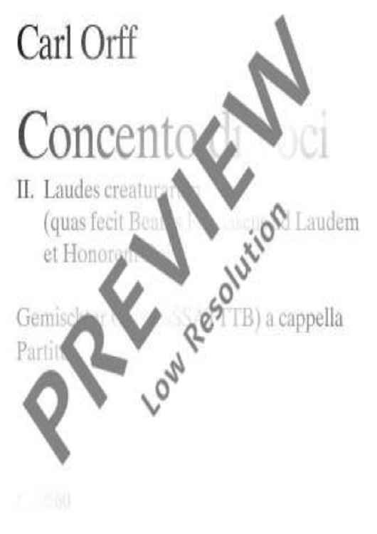 Concento di voci - Choral Score