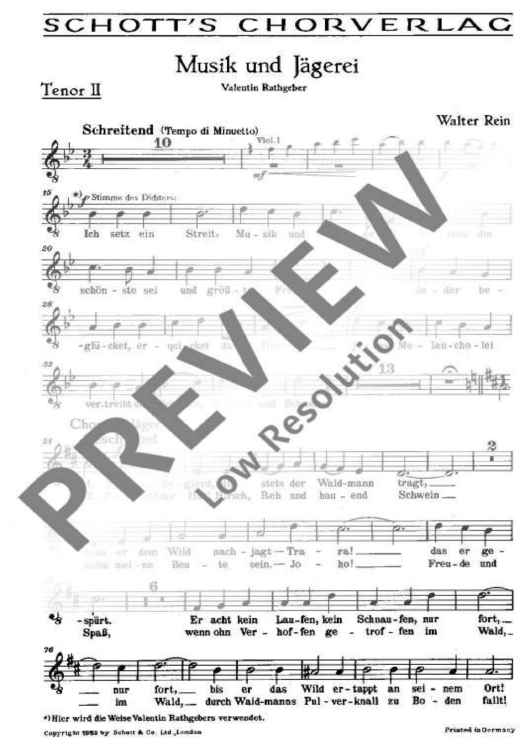 Musik und Jägerei - Tenor Ii
