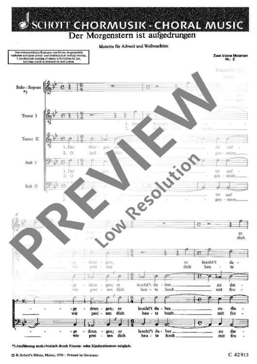 Zwei kleine Motetten - Choral Score