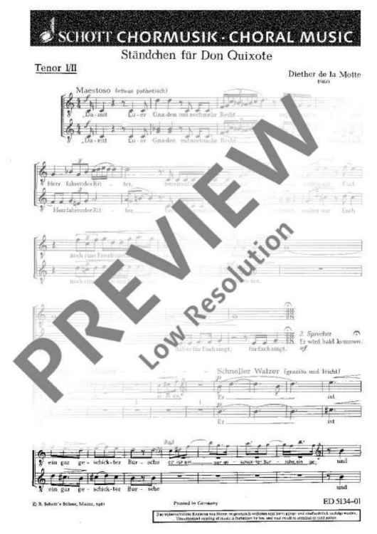 Ständchen für Don Quixote - Tenor I / Ii / Iii
