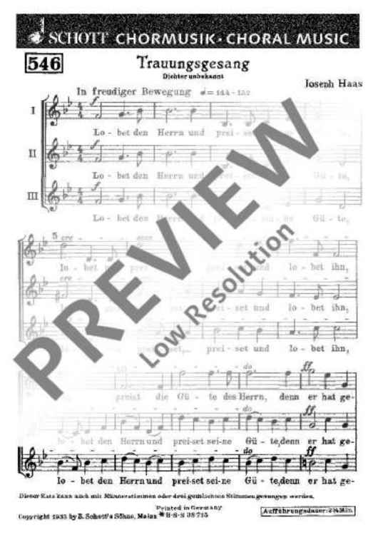 Trauungsgesang - Choral Score