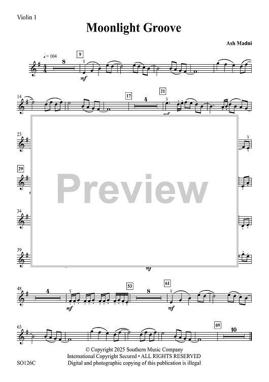 Moonlight Groove - Violin 1