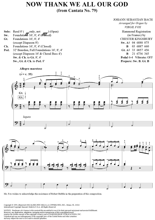 Now Thank We All Our God (from Cantata No. 79)