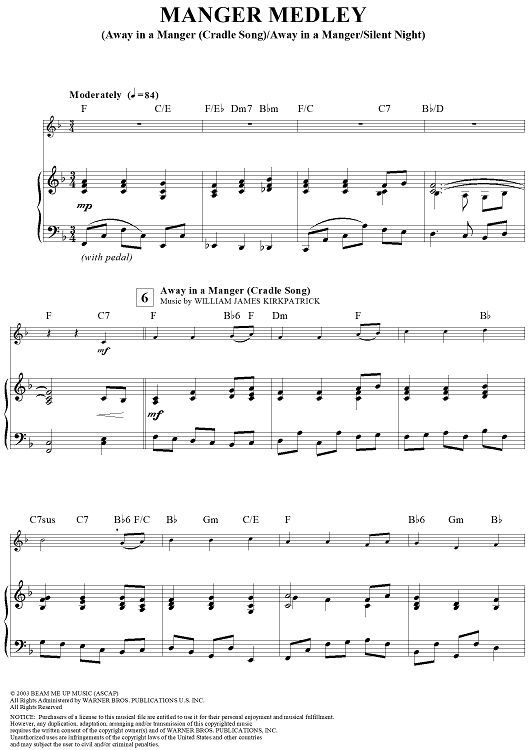 Manger Medley (Cradle Song/Away in a Manger/Silent Night) - Piano Accompaniment
