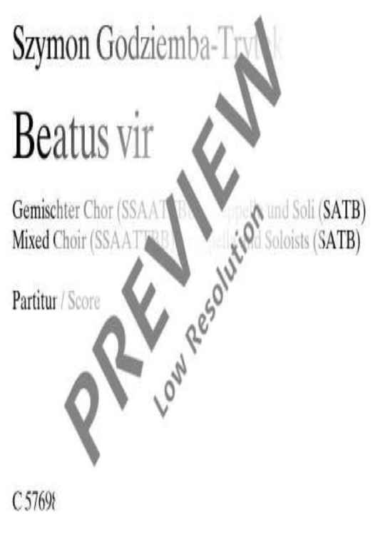 Beatus vir - Choral Score