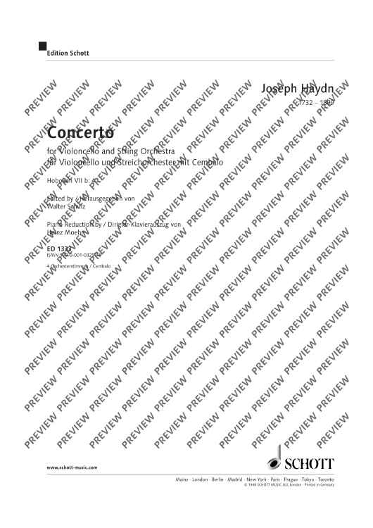 Concerto D Major - Piano Reduction