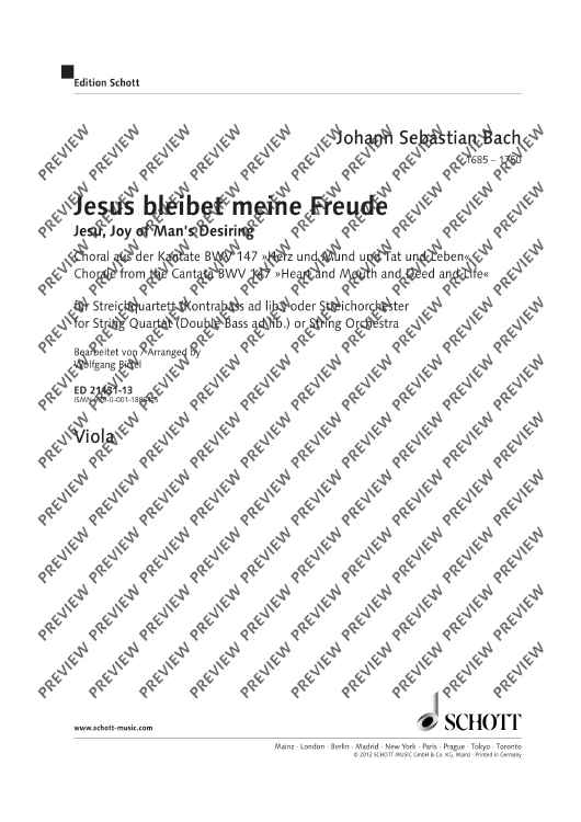 Jesu, Joy of Man's Desiring - Viola