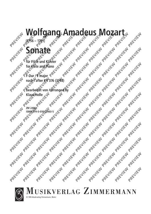 Sonata F major KV 376 (374d) in F major