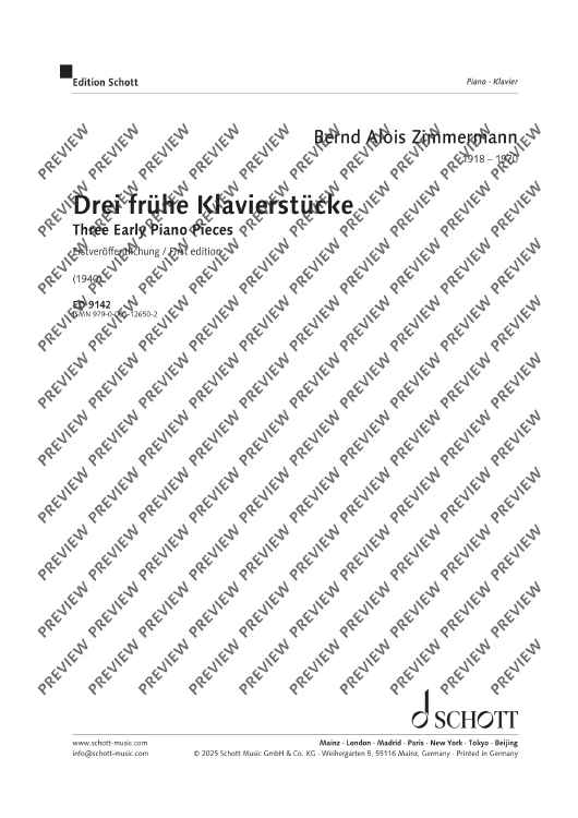 Three Early Piano Pieces