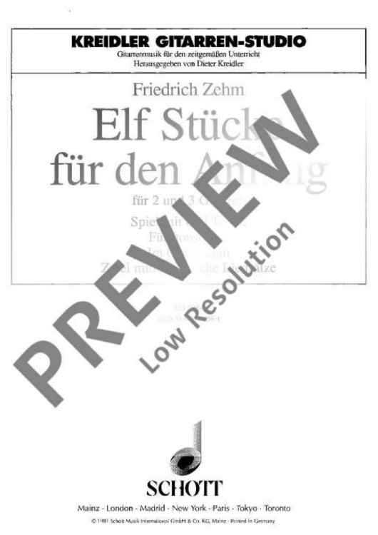 Elf Stücke für den Anfang - Performing Score