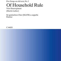 Five Songs on old texts - Choral Score