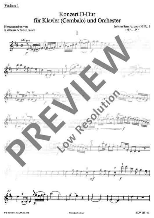 Concert D major - Violin I