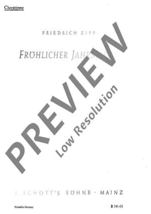 Fröhlicher Jahrmarkt - Choral Score