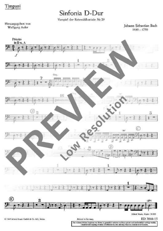 Sinfonia D major - Timpani