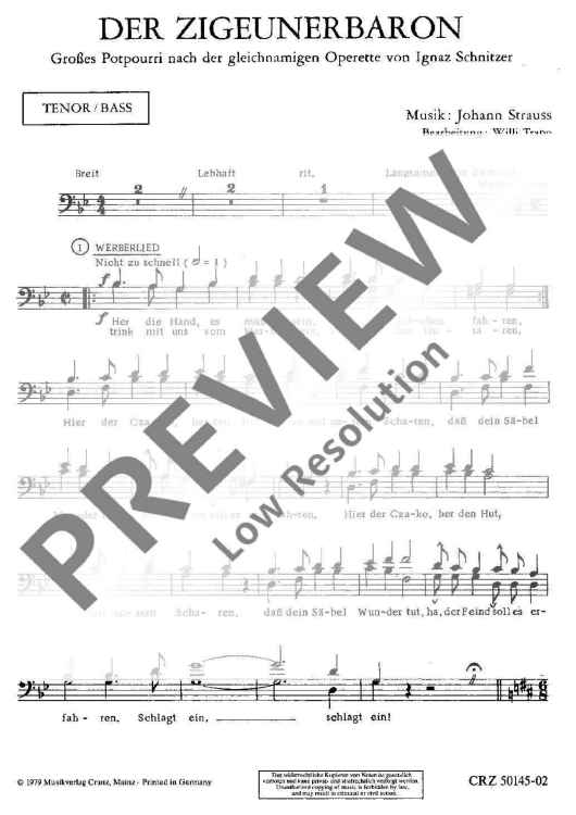 Der Zigeunerbaron - Tenor / Bass