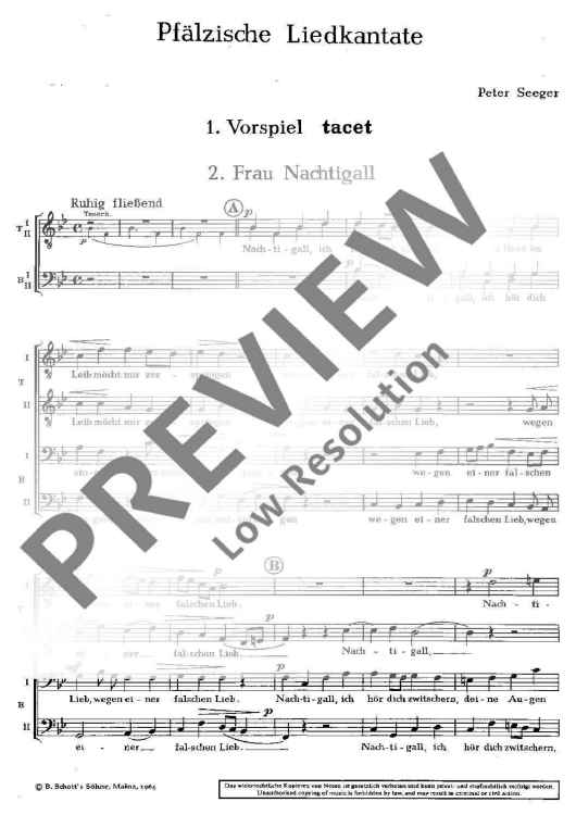 Pfälzische Liedkantate - Choral Score