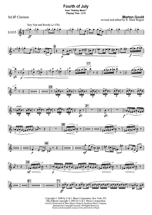Fourth of July - Bb Clarinet 3