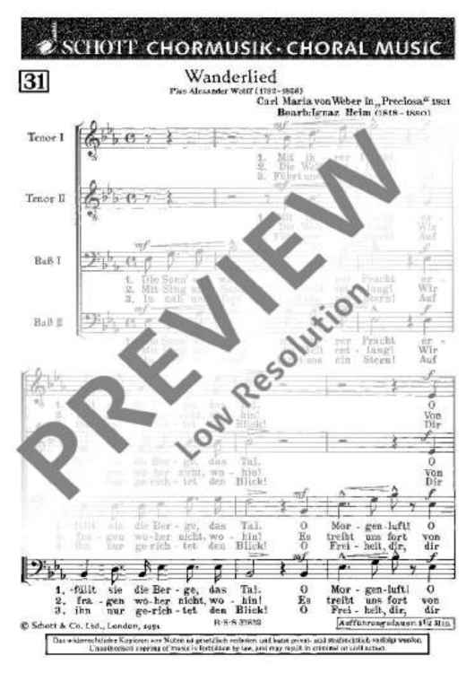 Wanderlied - Choral Score