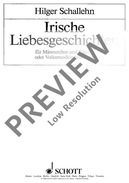 Irische Liebesgeschichten - Choral Score