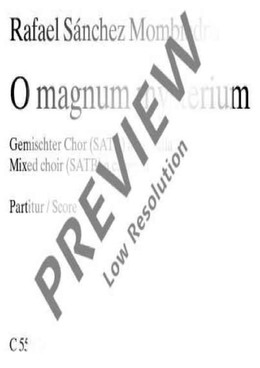 O Magnum Mysterium - Choral Score
