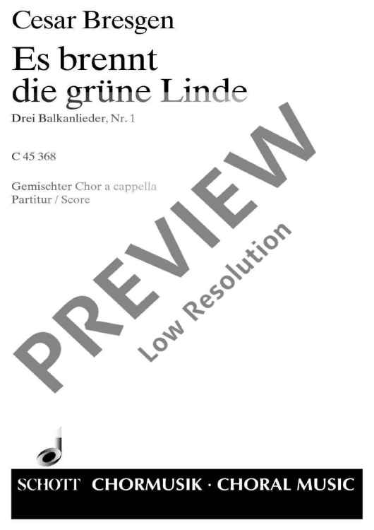 3 Balkanlieder - Choral Score