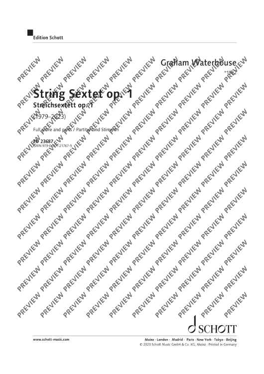 String Sextet op. 1 - Score and Parts