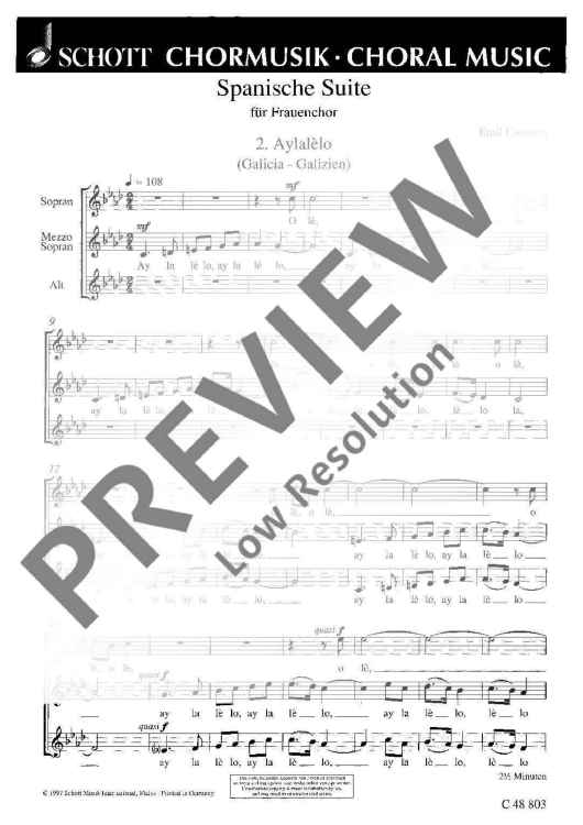 Spanische Suite - Choral Score