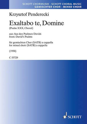 Exaltabo te, Domine (Psalm 30, Choral) - Choral Score