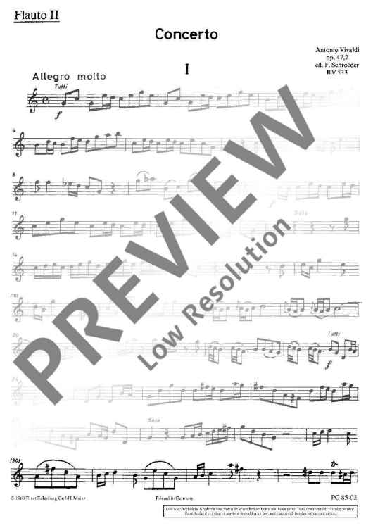 Concerto grosso C Major - Flute Ii