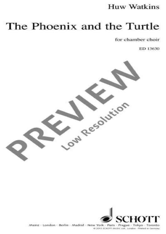 The Phoenix and the Turtle - Choral Score