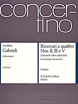 Ricercari a quattro - Score