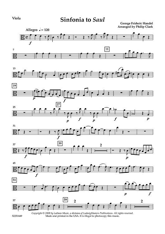 Sinfonia to Saul - Viola