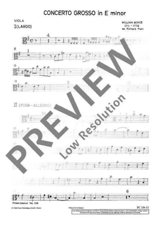 Concerto grosso E minor - Viola