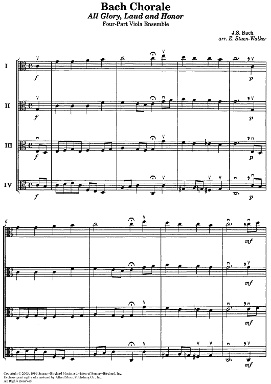 Bach Chorale - All Glory, Laud and Honor