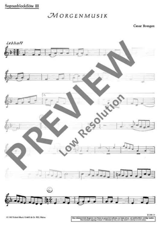 Morning music - Descant Recorder Iii