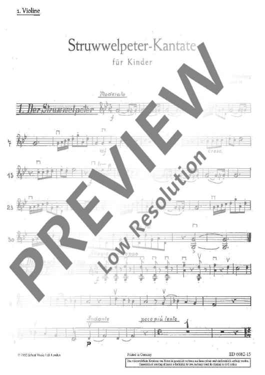 Der Struwwelpeter - Violin I