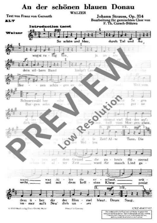 An der schönen blauen Donau - Alto