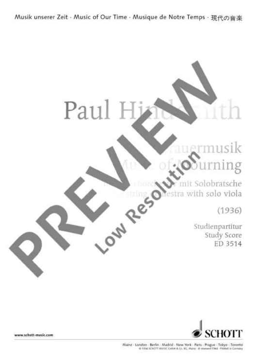 Trauermusik - Full Score