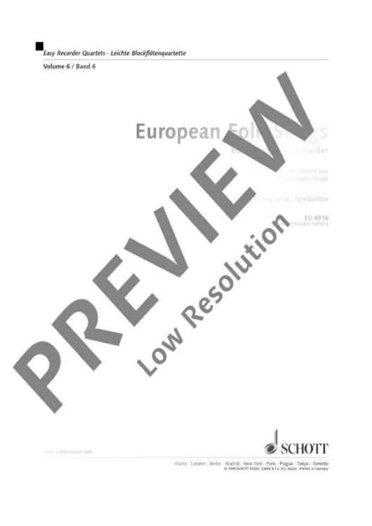 European Folk Songs - Performing Score