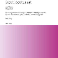 Sicut locutus est - Choral Score