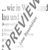 ... wie in Welschland lau und blau ... - Choral Score