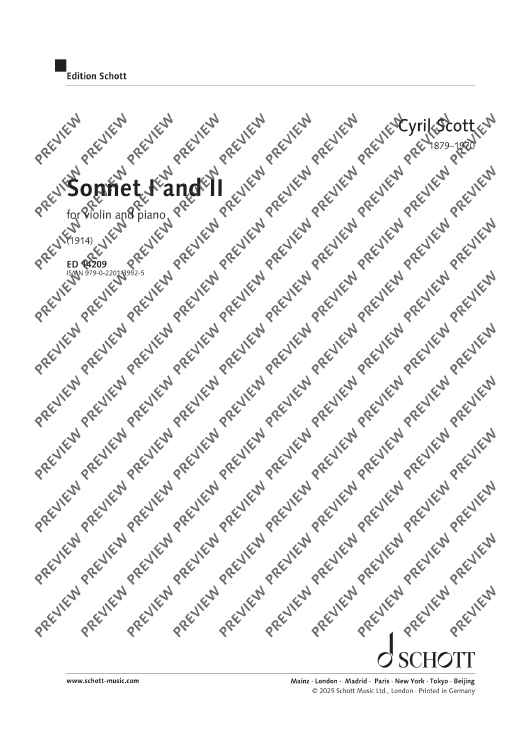 Sonnet I and II - Score and Parts