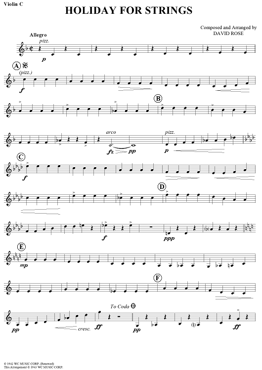 Holiday for Strings - Violin C