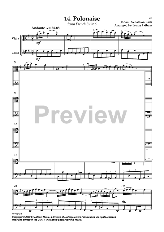 Polonaise - from French Suite 6