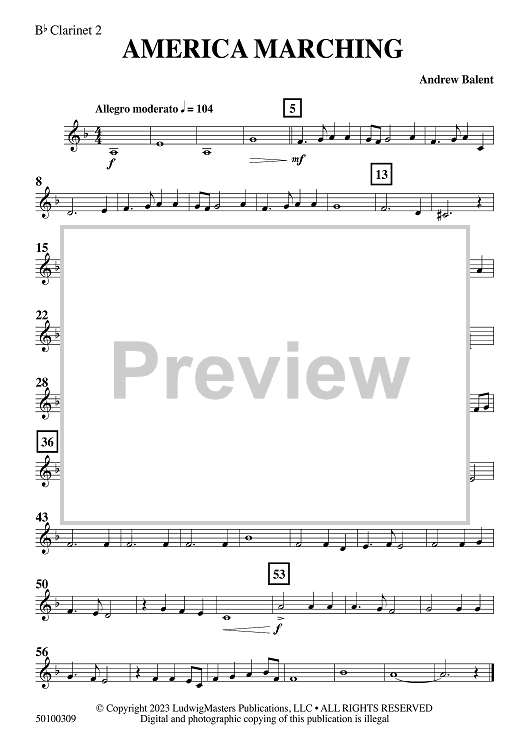 America Marching - Bb Clarinet 2