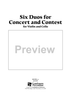 Six Duos for Concert and Contest - Violin
